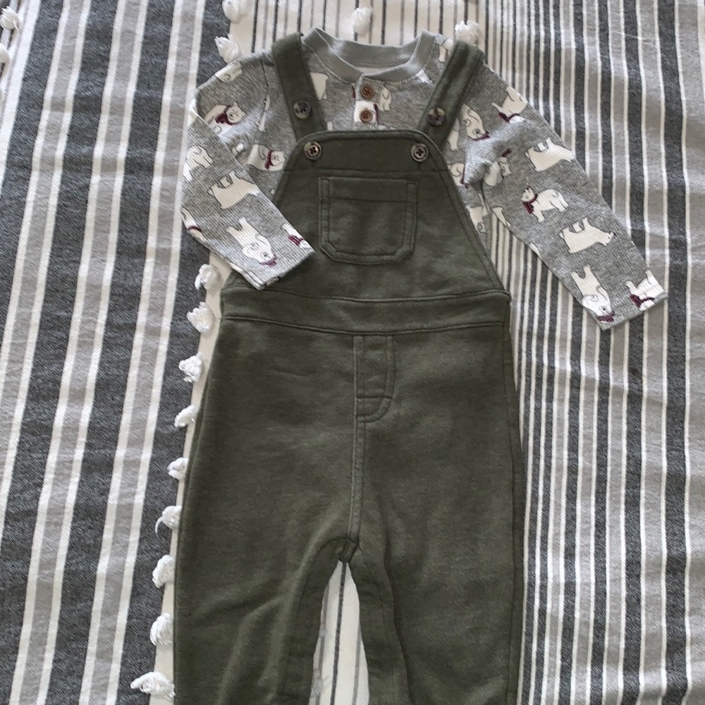 Baby/toddler boy overalls with top